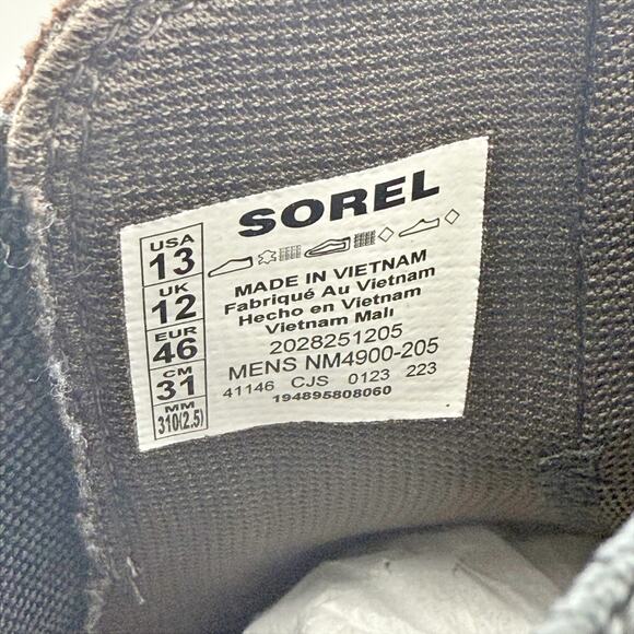 Sorel Men Carson Chelsea Ankle Boot US 13 EU 46 Brown Khaki Suede Waterproof NIB - Picture 11 of 12